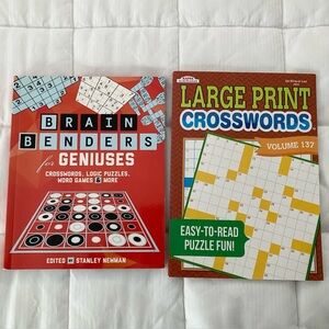 Brain Benders for Geniuses and Large Print Crossword Puzzles